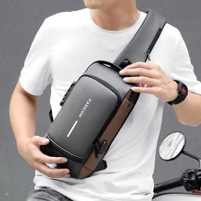 حقيبة كتف بحمالة رياضية للشحن ضد السرقة